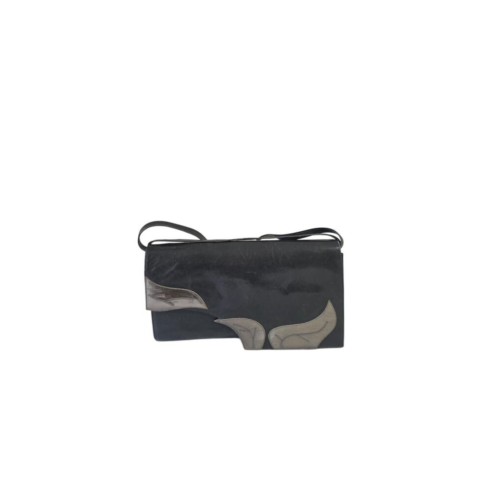 Vintage 1980s Bally Black Leather & Suede Purse